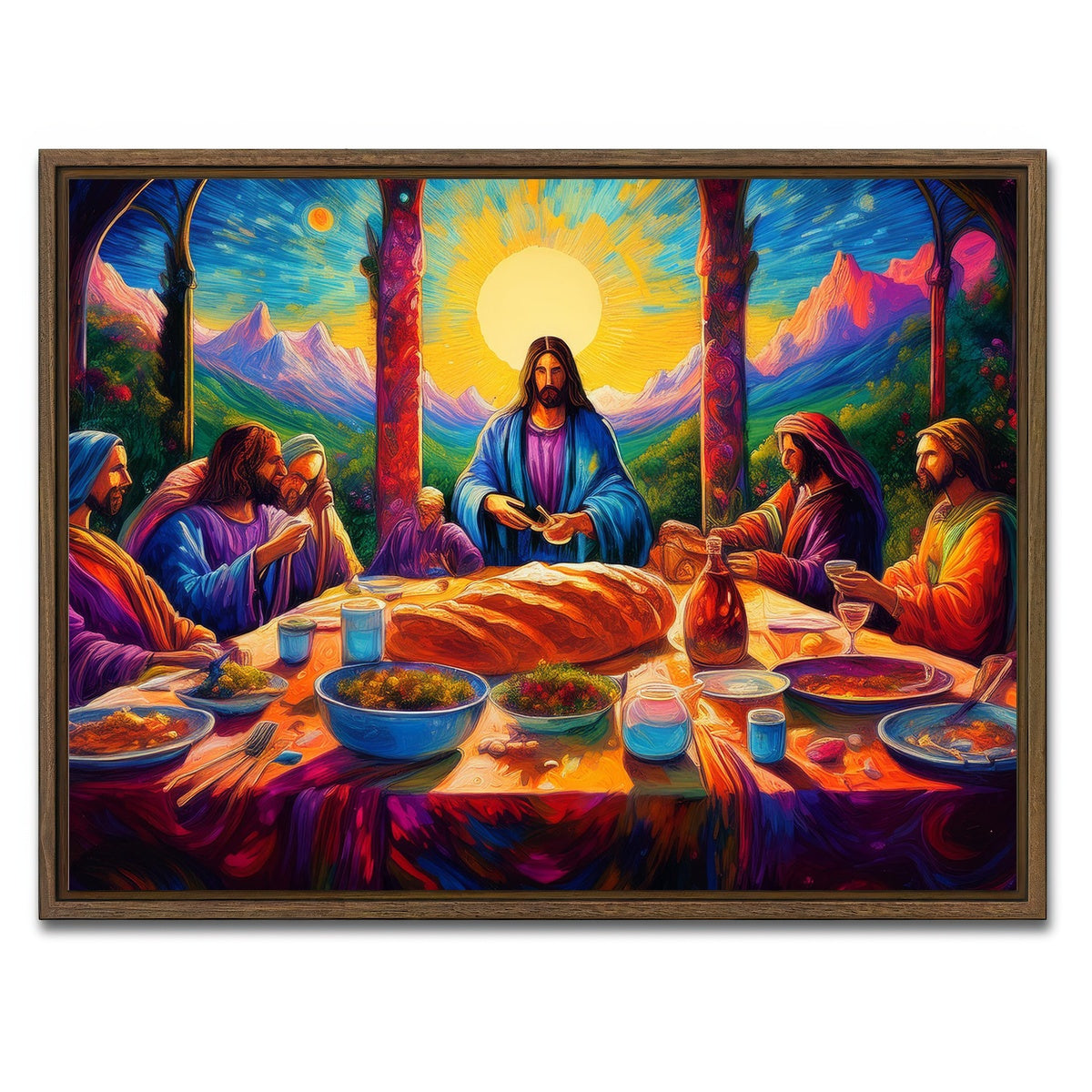 AUTO-MOCKUP WHITE | Last Supper | 1 Piece | Walnut Framed Canvas | group=4x3