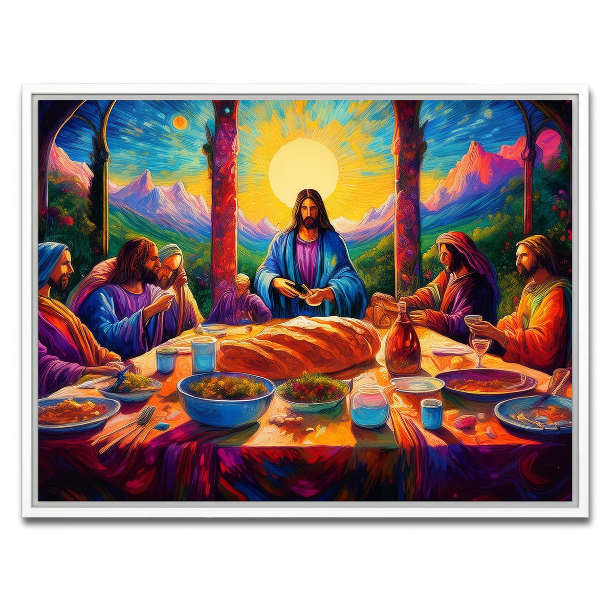 AUTO-MOCKUP WHITE | Last Supper | 1 Piece | White Framed Canvas | group=4x3