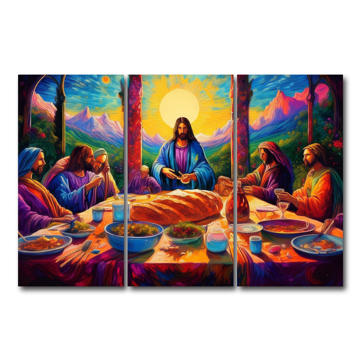 AUTO-MOCKUP WHITE | Last Supper | 3 Piece | Gallery Wrap Canvas | group=12x24
