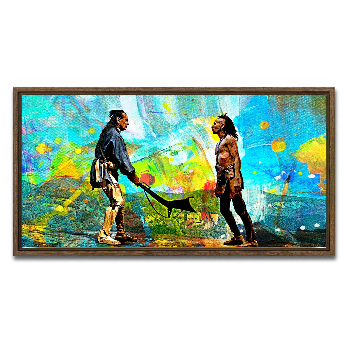 AUTO-MOCKUP WHITE | Last of the Mohicans Brushed | 1 Piece | Walnut Framed Canvas | group=2x1