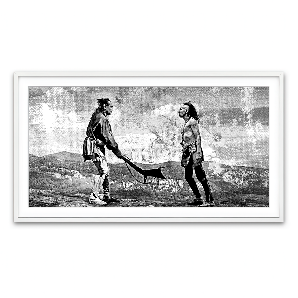 Framed Print 2x1 White