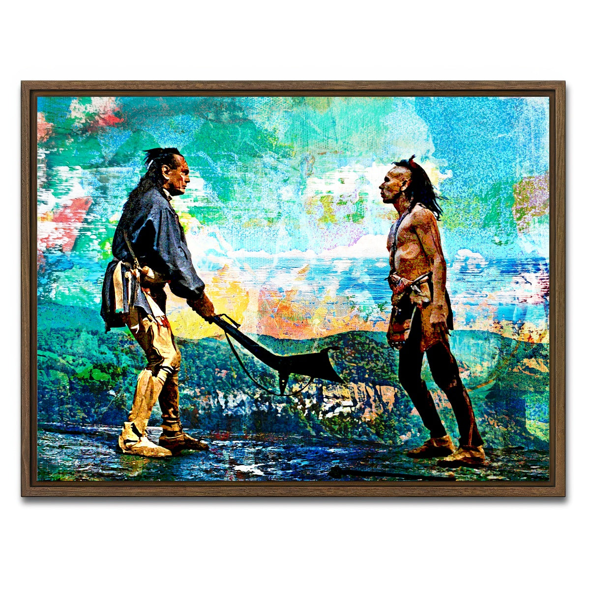 AUTO-MOCKUP WHITE | Last of the Mohicans Vintage Blues | 1 Piece | Walnut Framed Canvas | group=4x3