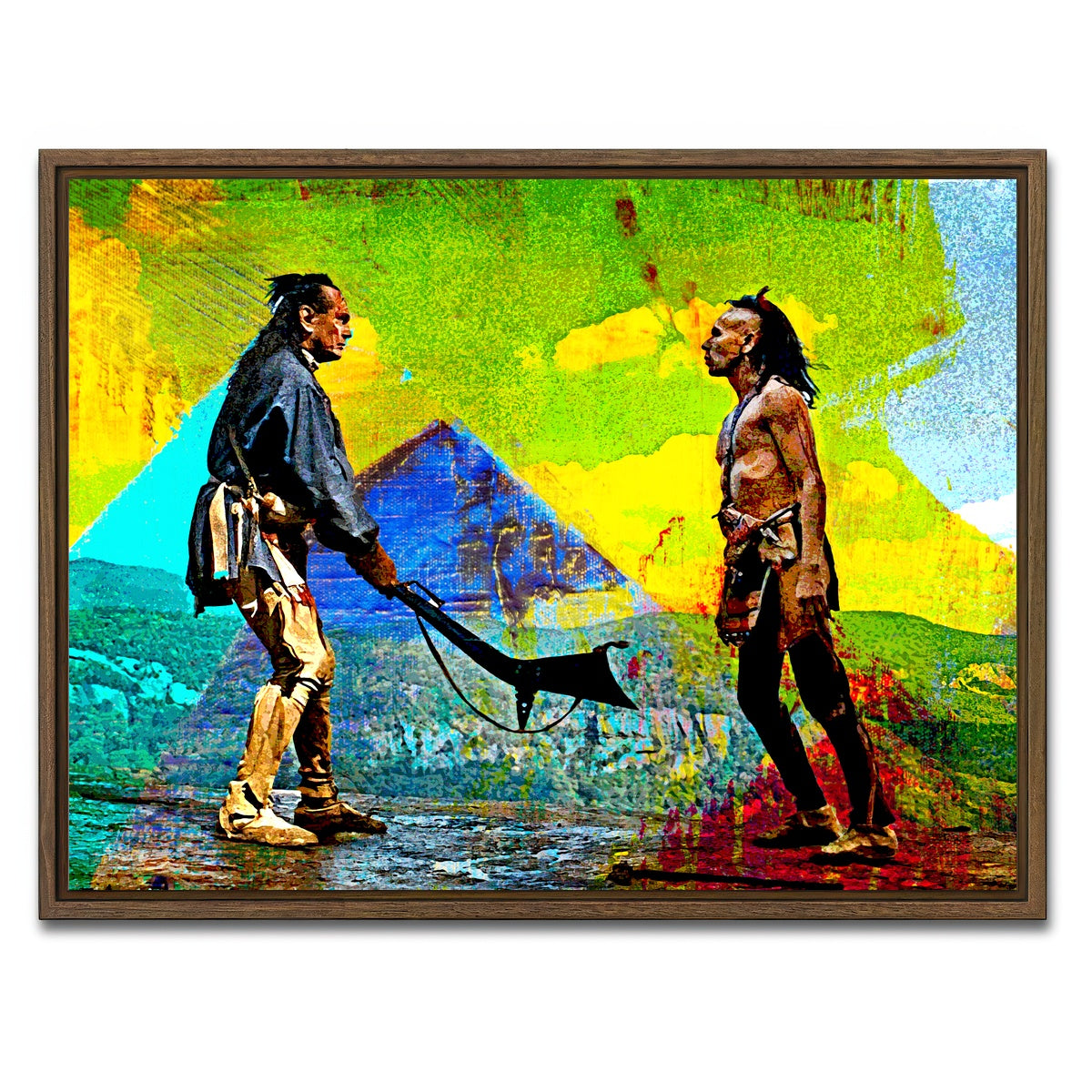 AUTO-MOCKUP WHITE | Last of the Mohicans Yellow Blend | 1 Piece | Walnut Framed Canvas | group=4x3