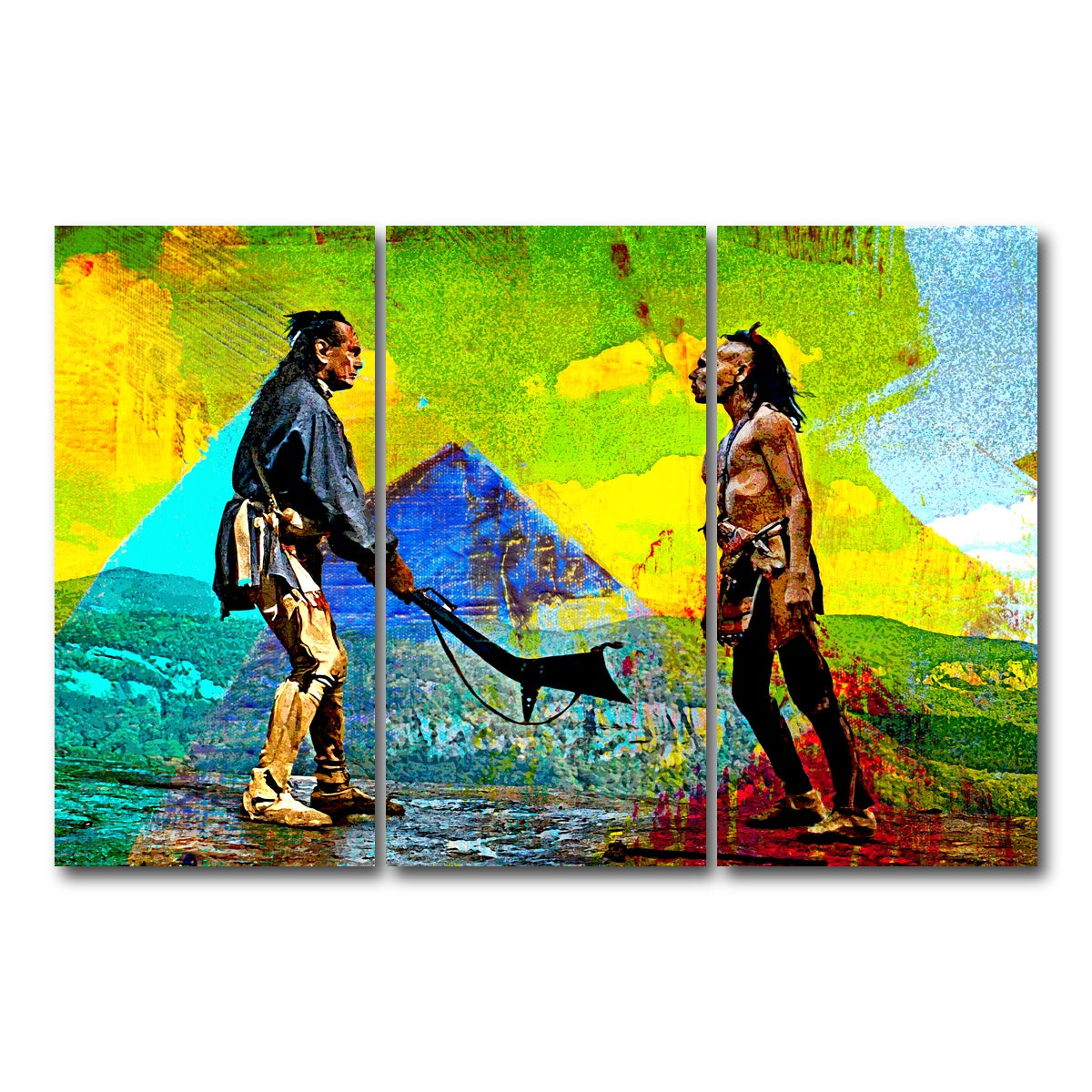 AUTO-MOCKUP WHITE | Last of the Mohicans Yellow Blend | 3 Piece | Gallery Wrap Canvas | group=12x24