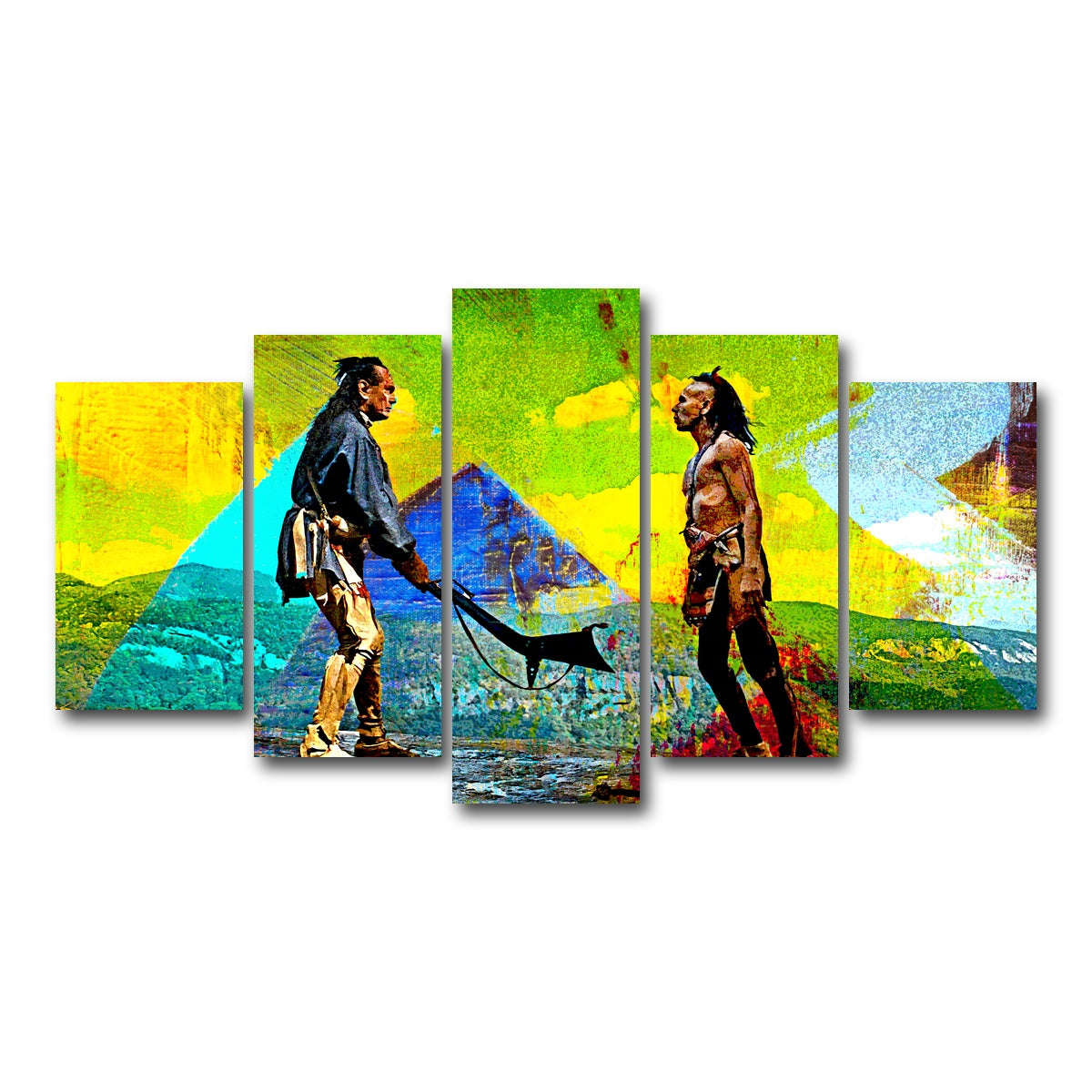 AUTO-MOCKUP WHITE | Last of the Mohicans Yellow Blend | 5 Piece | Gallery Wrap Canvas | group=5_normal