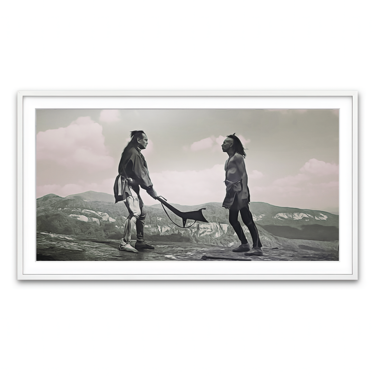 Framed Print 2x1 White