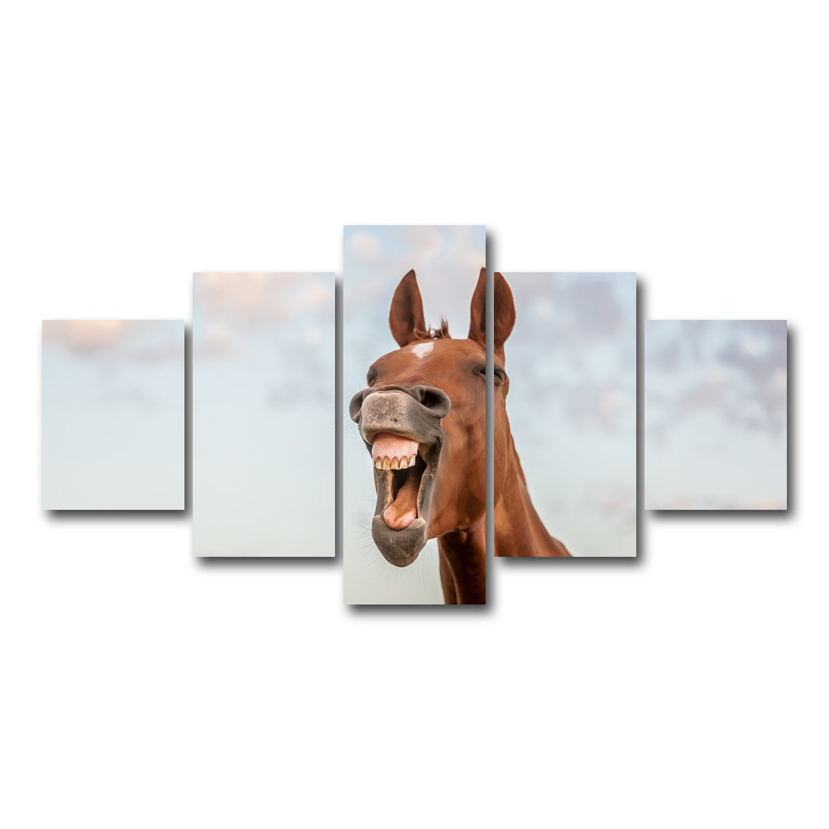 AUTO-MOCKUP WHITE | Laughing horse | 5 Piece | Gallery Wrap Canvas | group=5_short