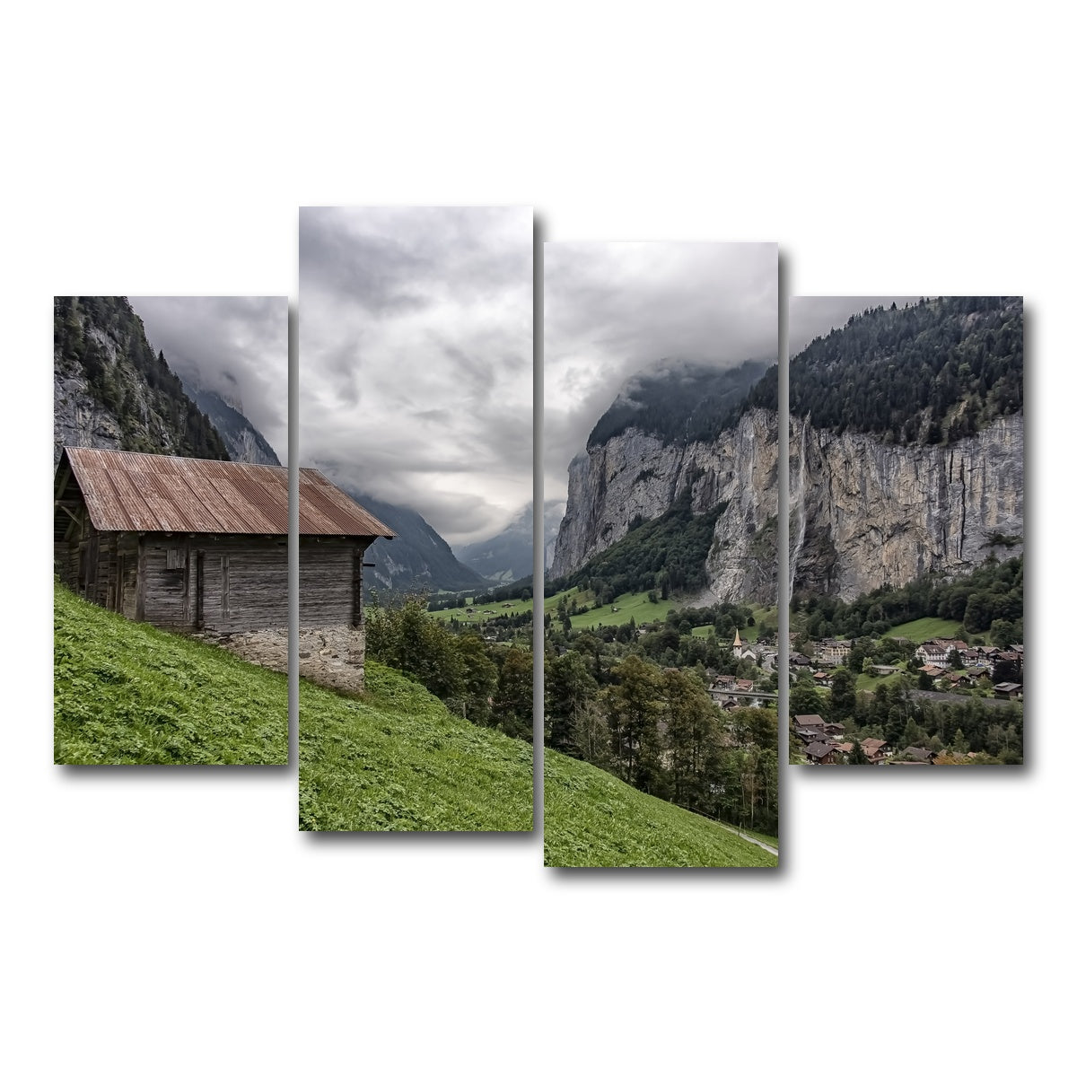 AUTO-MOCKUP WHITE | Lauterbrunnen | 4 Piece | Gallery Wrap Canvas | group=4_short
