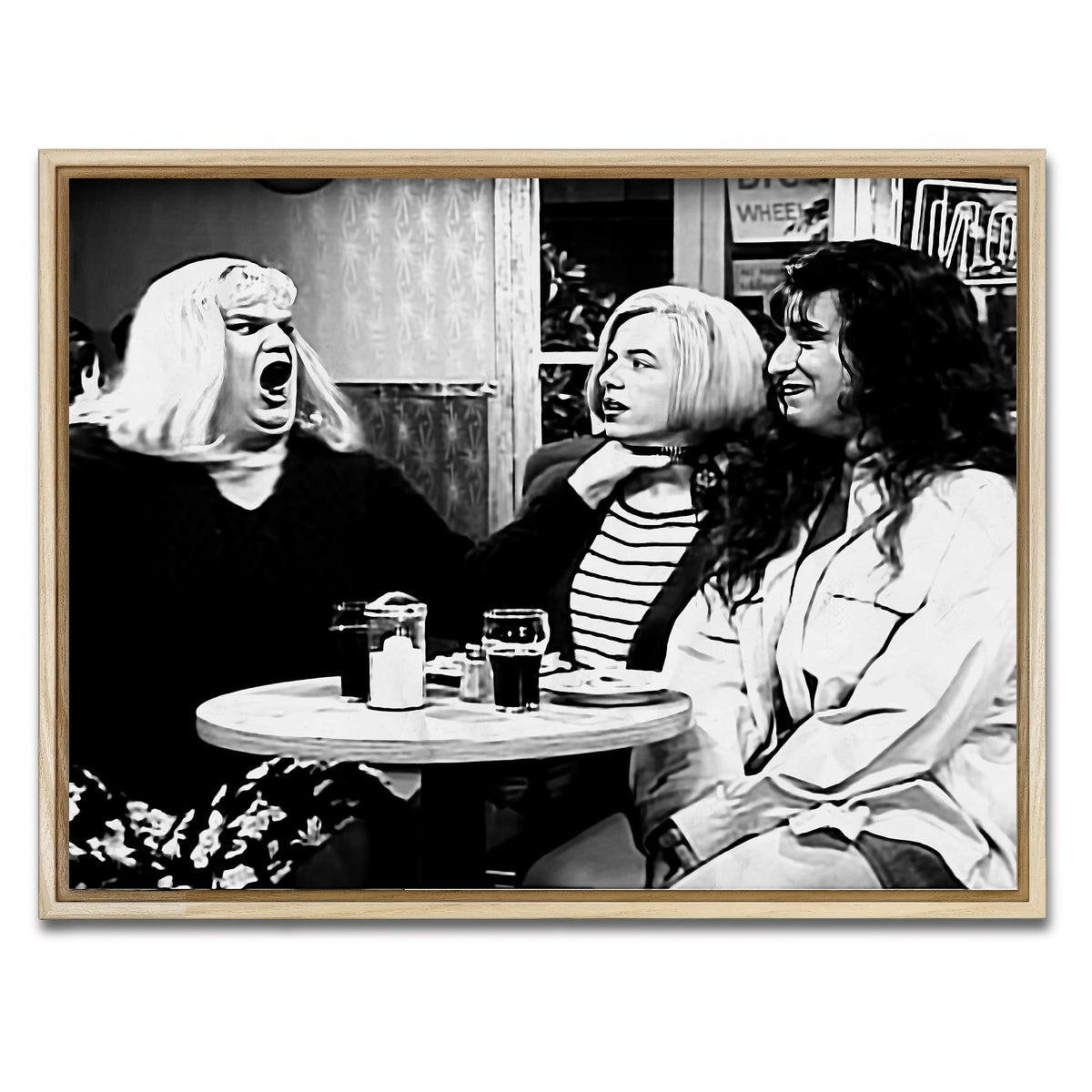 AUTO-MOCKUP WHITE | Lay Off Me I'm Starving Grayscale | 1 Piece | Natural Framed Canvas | group=4x3