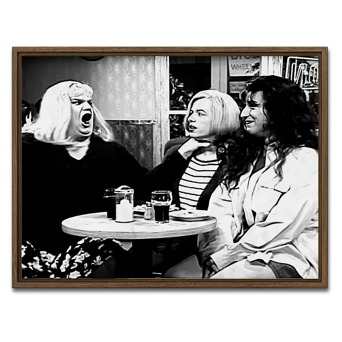 AUTO-MOCKUP WHITE | Lay Off Me I'm Starving Grayscale | 1 Piece | Walnut Framed Canvas | group=4x3