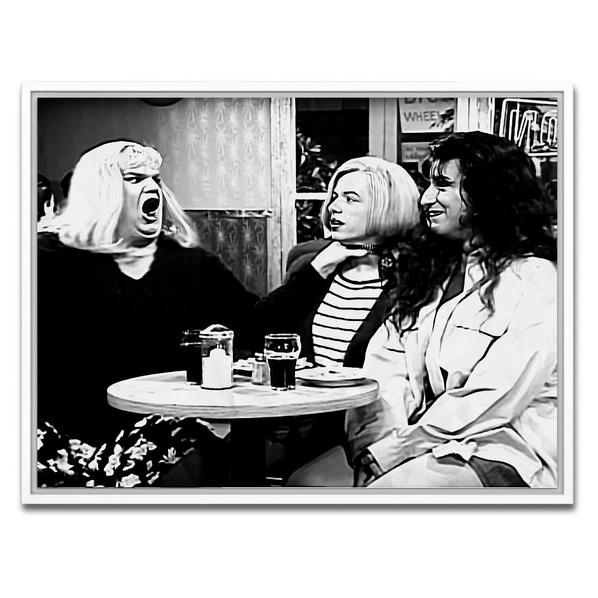 AUTO-MOCKUP WHITE | Lay Off Me I'm Starving Grayscale | 1 Piece | White Framed Canvas | group=4x3