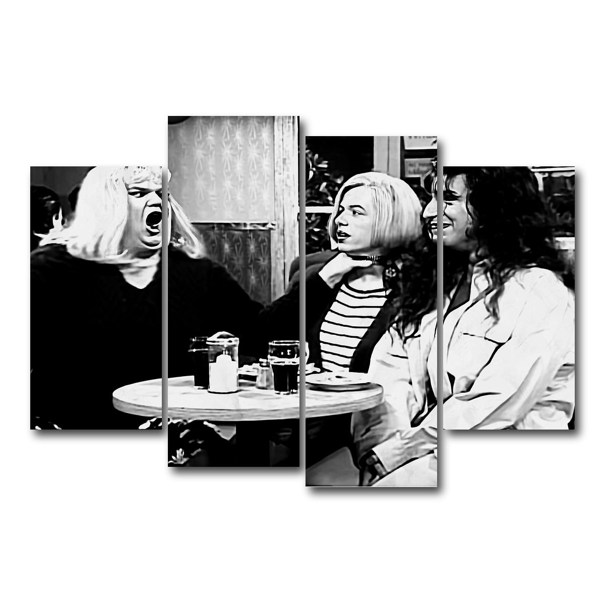 AUTO-MOCKUP WHITE | Lay Off Me I'm Starving Grayscale | 4 Piece | Gallery Wrap Canvas | group=4_short