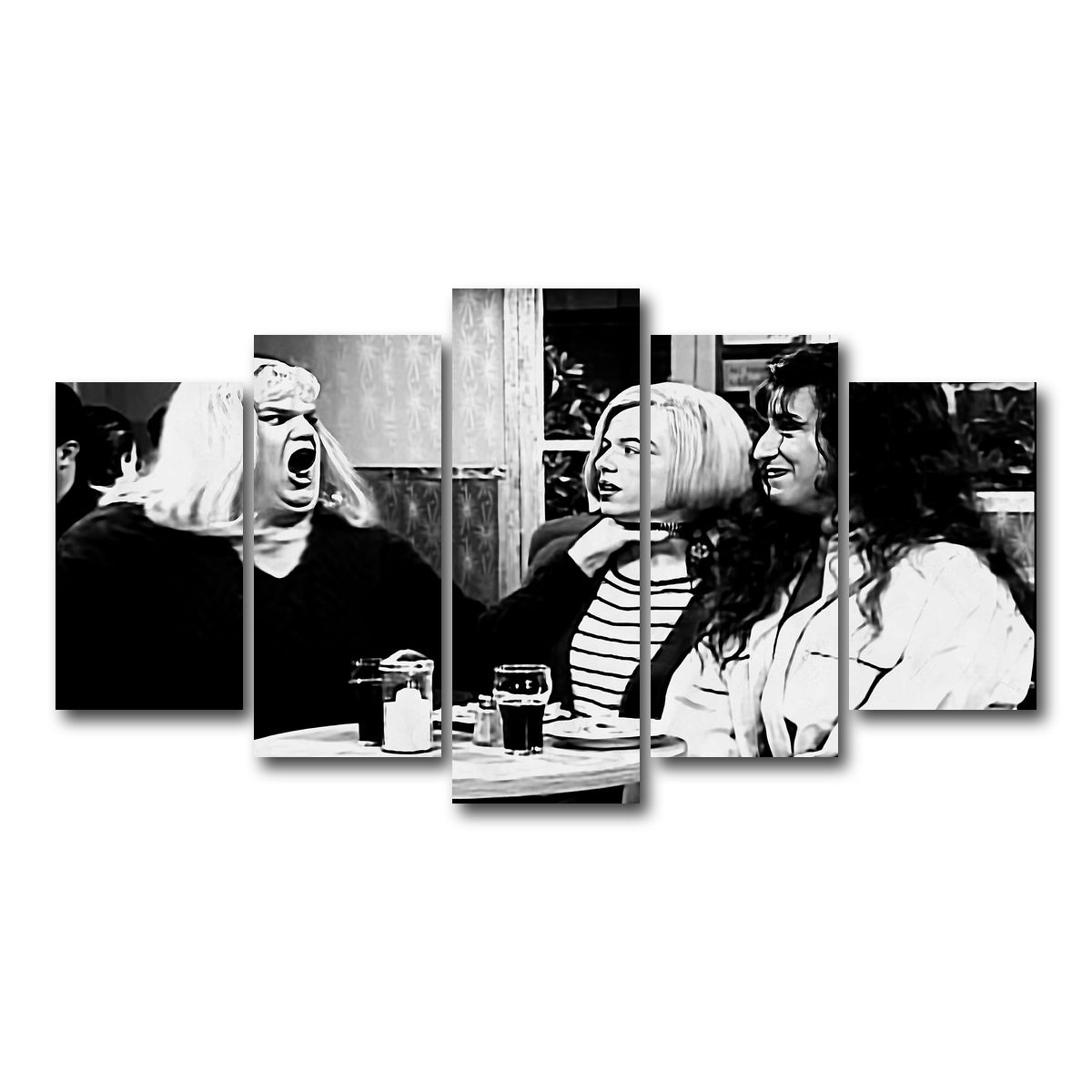 AUTO-MOCKUP WHITE | Lay Off Me I'm Starving Grayscale | 5 Piece | Gallery Wrap Canvas | group=5_normal