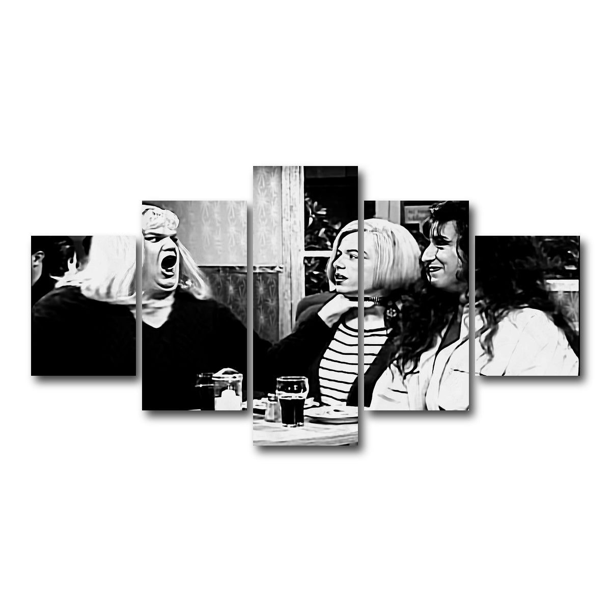 AUTO-MOCKUP WHITE | Lay Off Me I'm Starving Grayscale | 5 Piece | Gallery Wrap Canvas | group=5_short