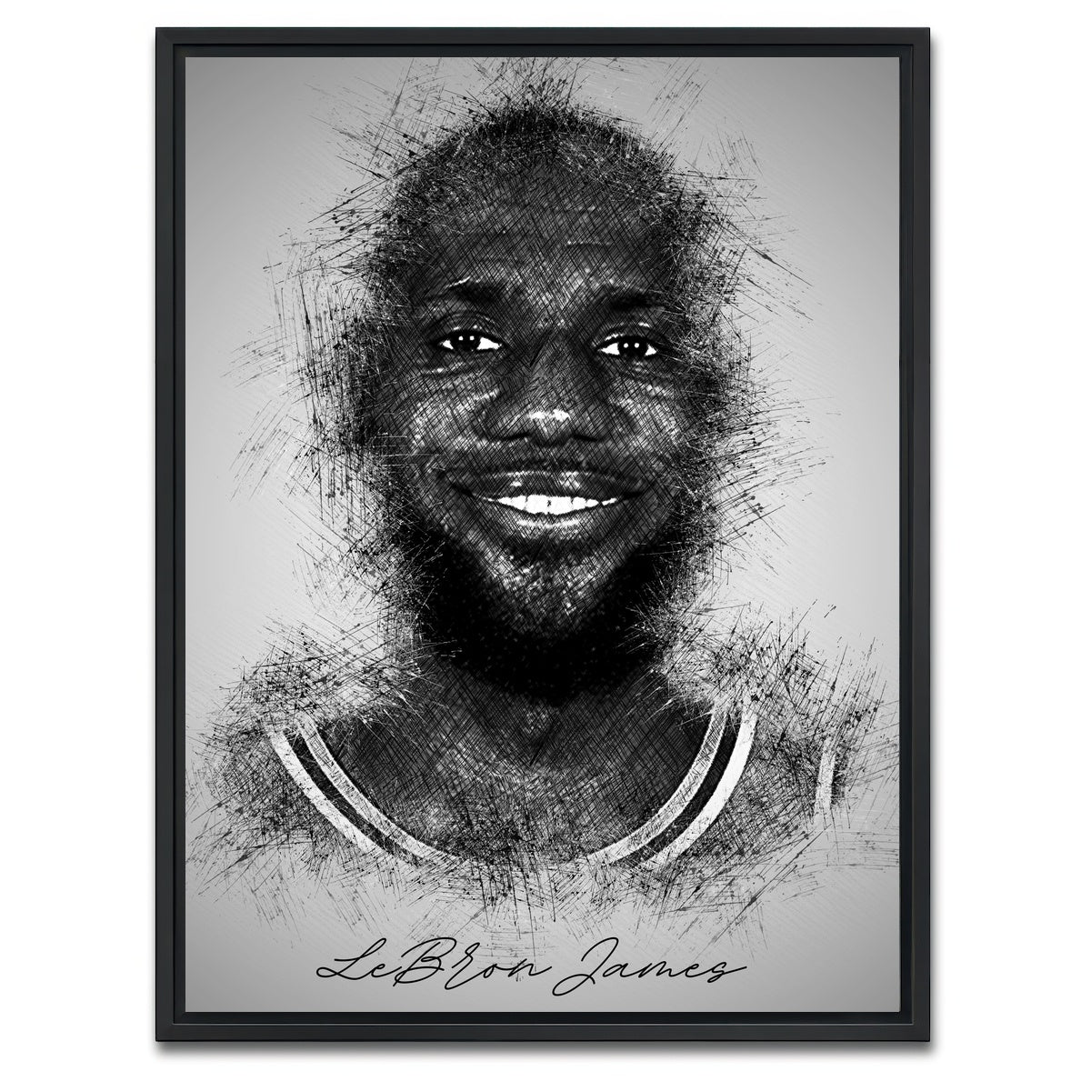 AUTO-MOCKUP WHITE | LeBron James | 1 Piece | Black Framed Canvas | group=3x4