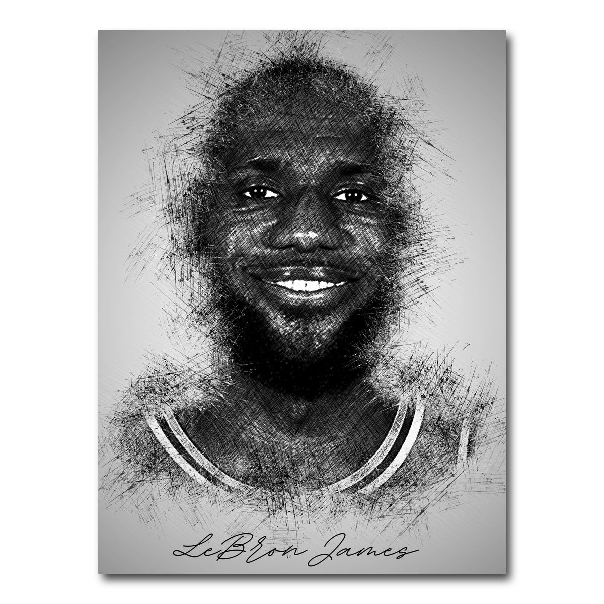 AUTO-MOCKUP WHITE | LeBron James | 1 Piece | Gallery Wrap Canvas | group=3x4