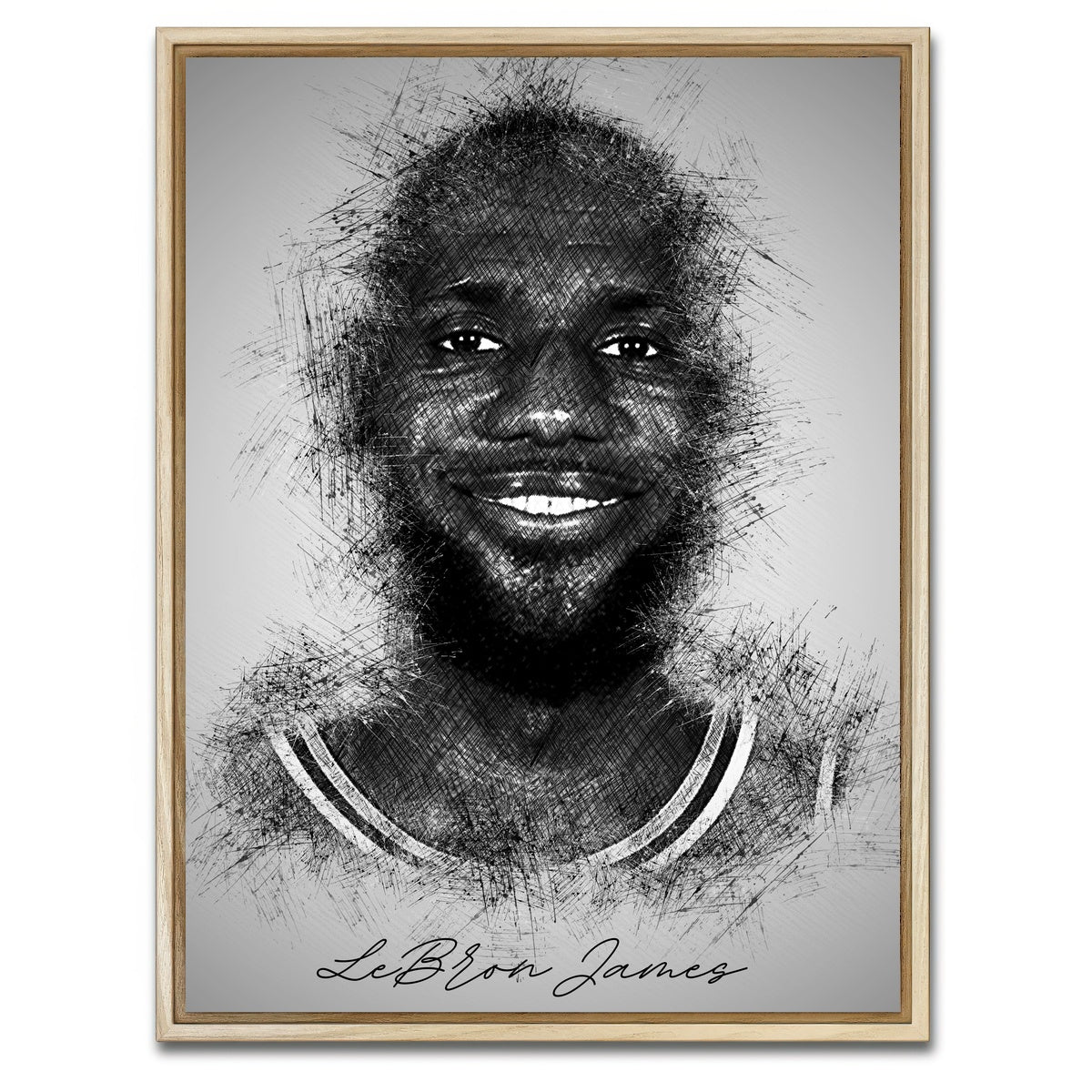 AUTO-MOCKUP WHITE | LeBron James | 1 Piece | Natural Framed Canvas | group=3x4
