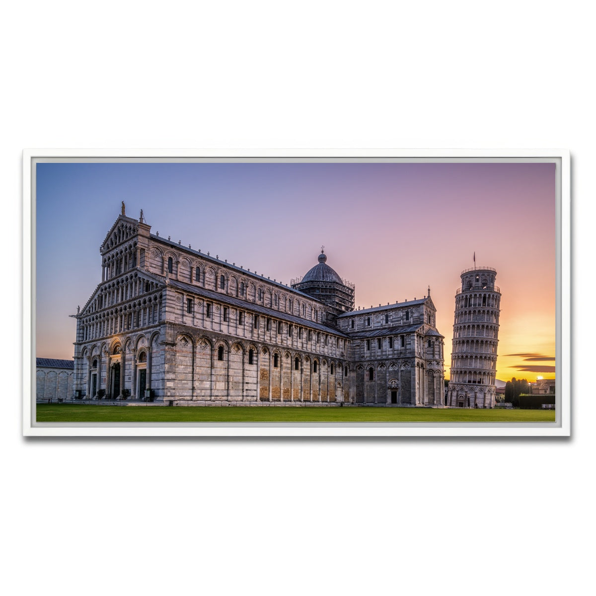 AUTO-MOCKUP WHITE | Leaning Tower of Pisa | 1 Piece | White Framed Canvas | group=2x1