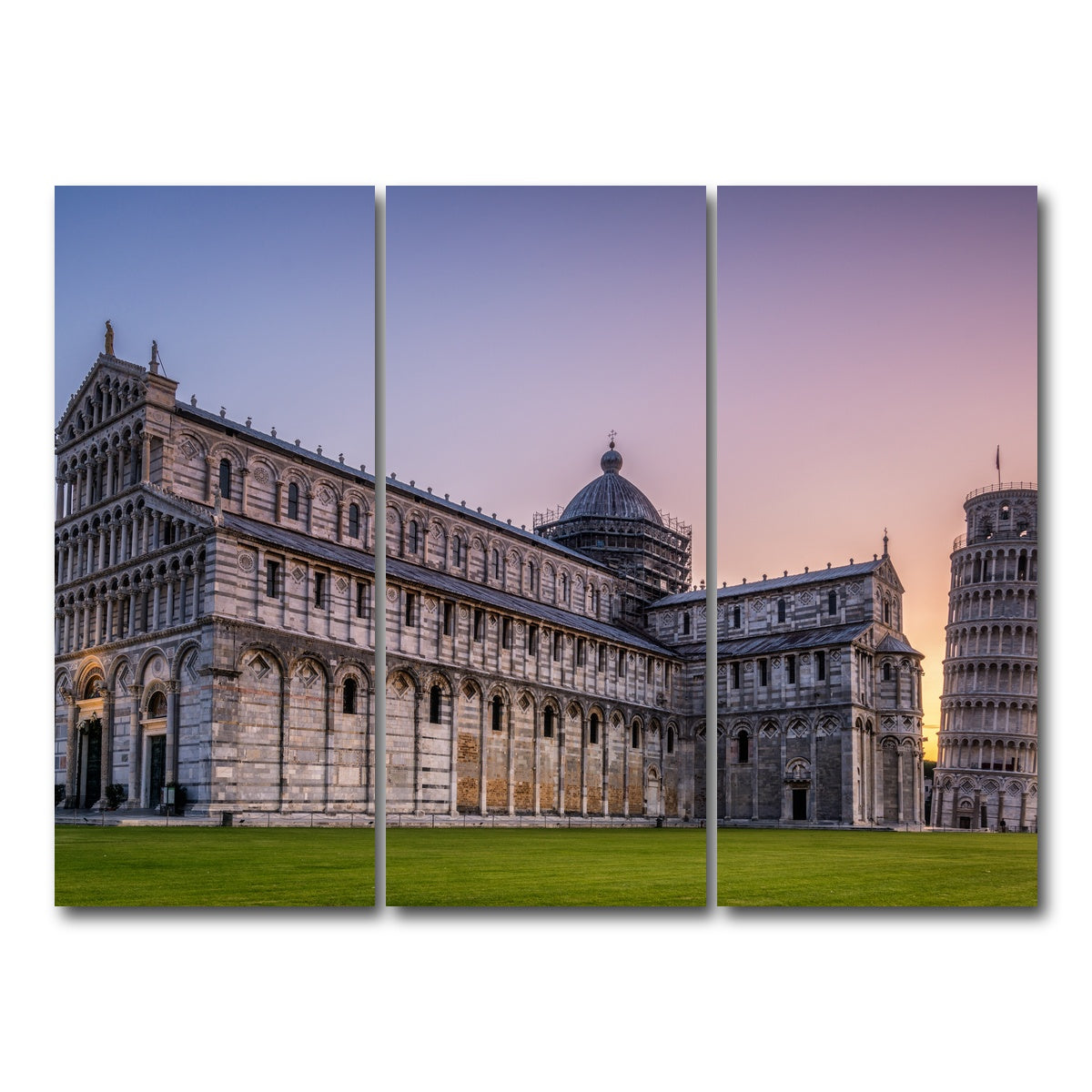 AUTO-MOCKUP WHITE | Leaning Tower of Pisa | 3 Piece | Gallery Wrap Canvas | group=8x18