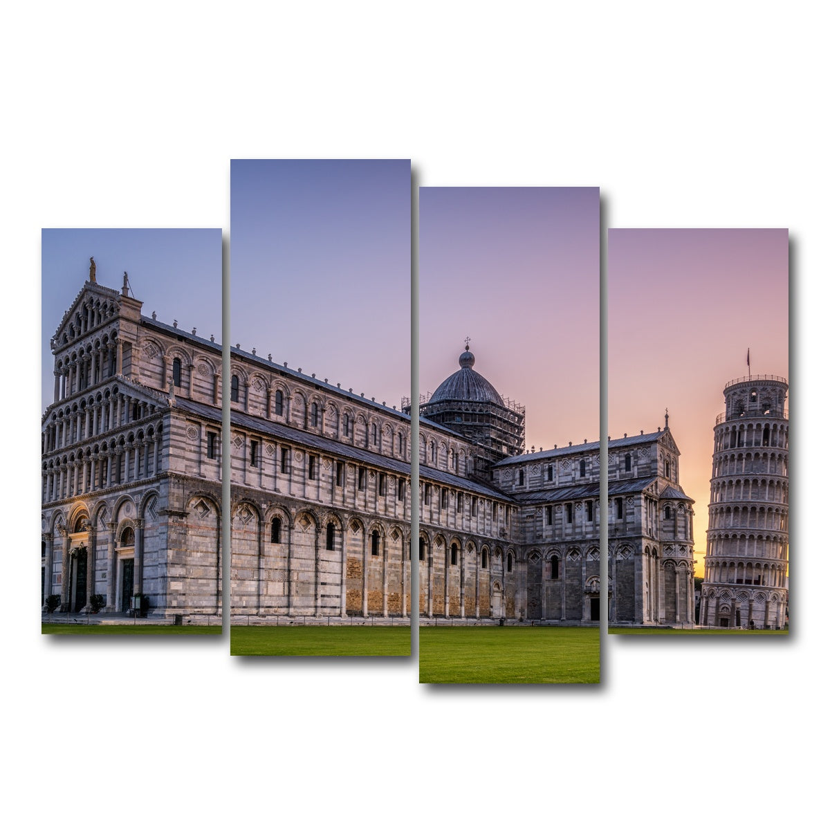 AUTO-MOCKUP WHITE | Leaning Tower of Pisa | 4 Piece | Gallery Wrap Canvas | group=4_normal