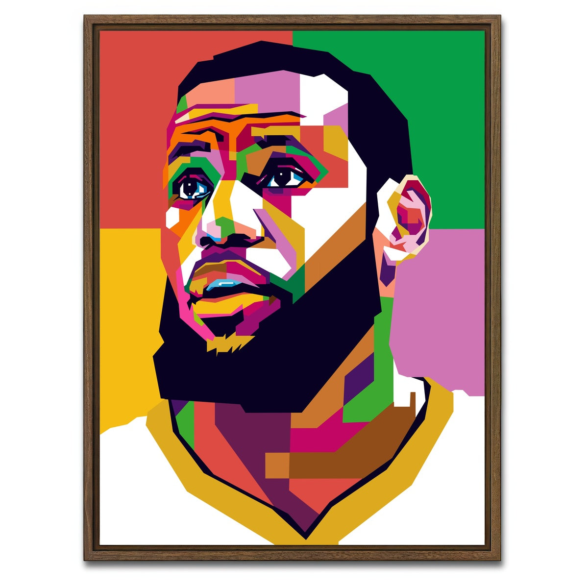 AUTO-MOCKUP WHITE | Lebron | 1 Piece | Walnut Framed Canvas | group=3x4