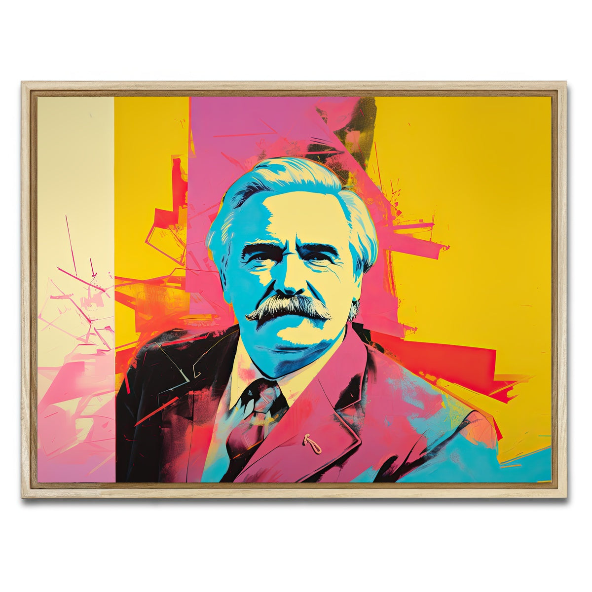 AUTO-MOCKUP WHITE | Lech Walesa - Warhol Style | 1 Piece | Natural Framed Canvas | group=4x3