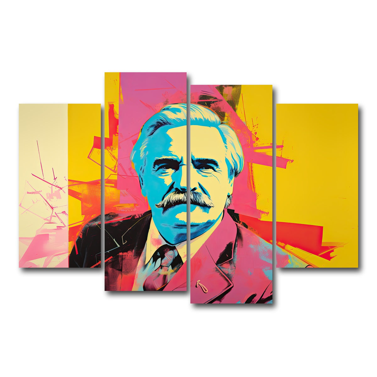 AUTO-MOCKUP WHITE | Lech Walesa - Warhol Style | 4 Piece | Gallery Wrap Canvas | group=4_short