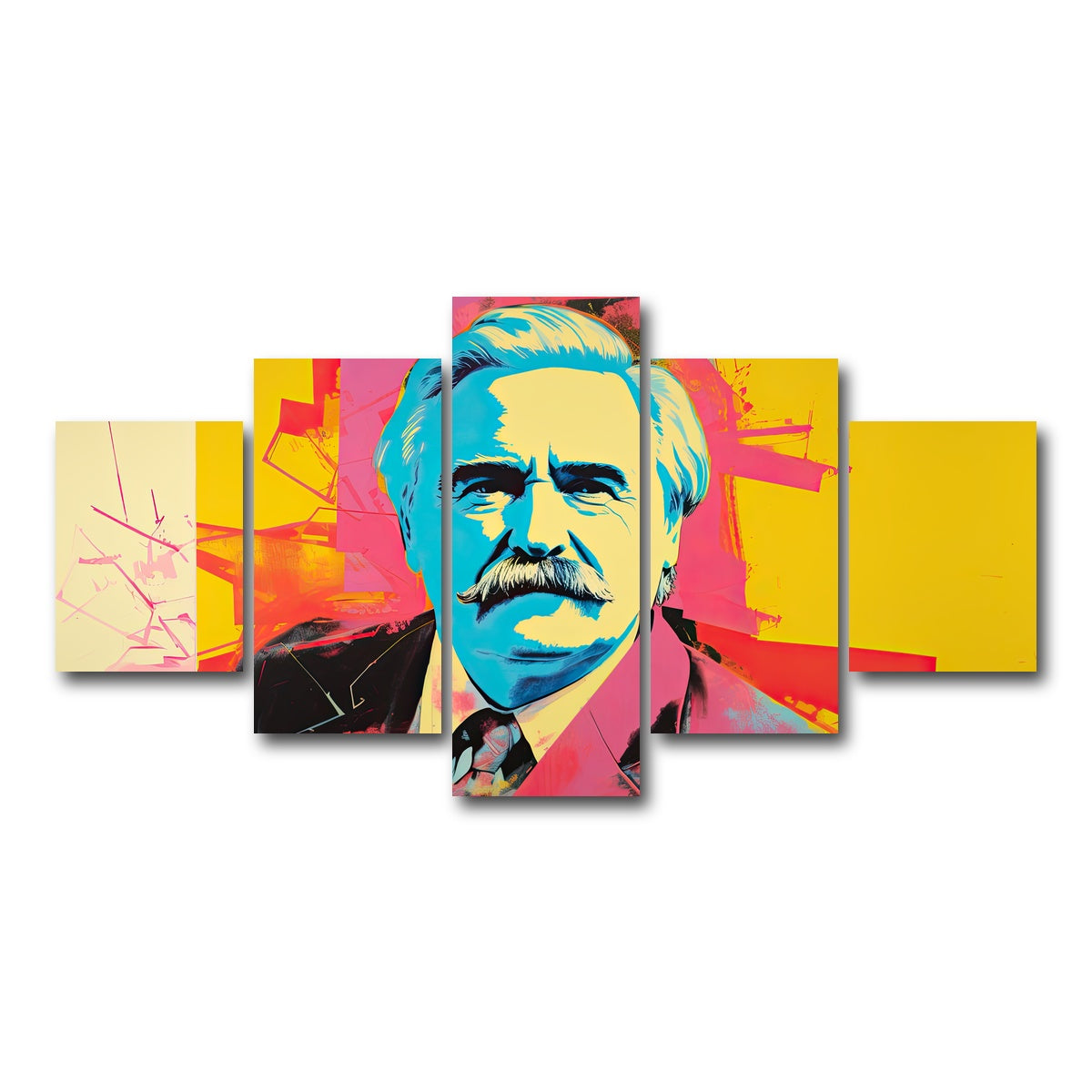 AUTO-MOCKUP WHITE | Lech Walesa - Warhol Style | 5 Piece | Gallery Wrap Canvas | group=5_short