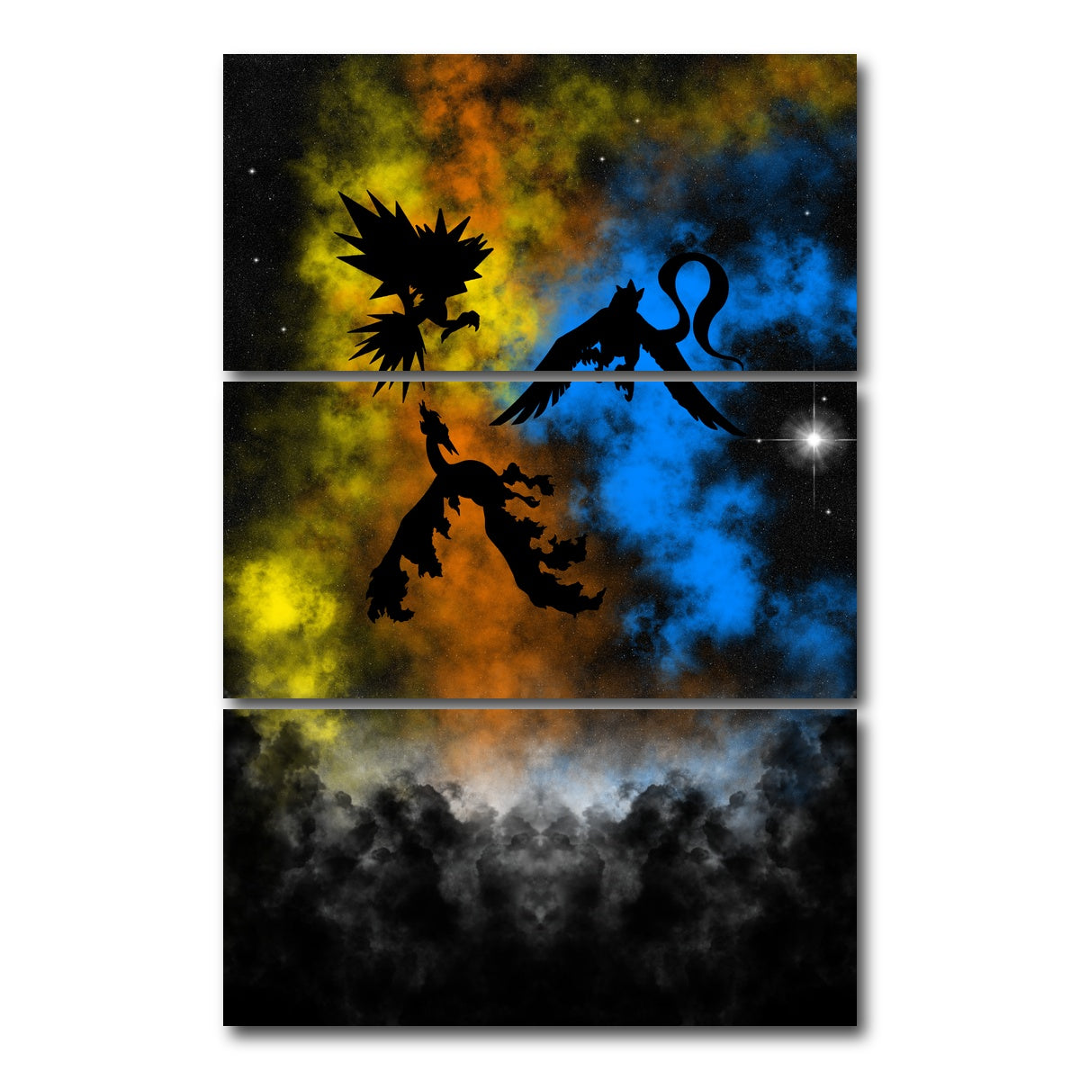 AUTO-MOCKUP WHITE | Legendary Birds | 3 Piece | Gallery Wrap Canvas | group=12x24_stacked
