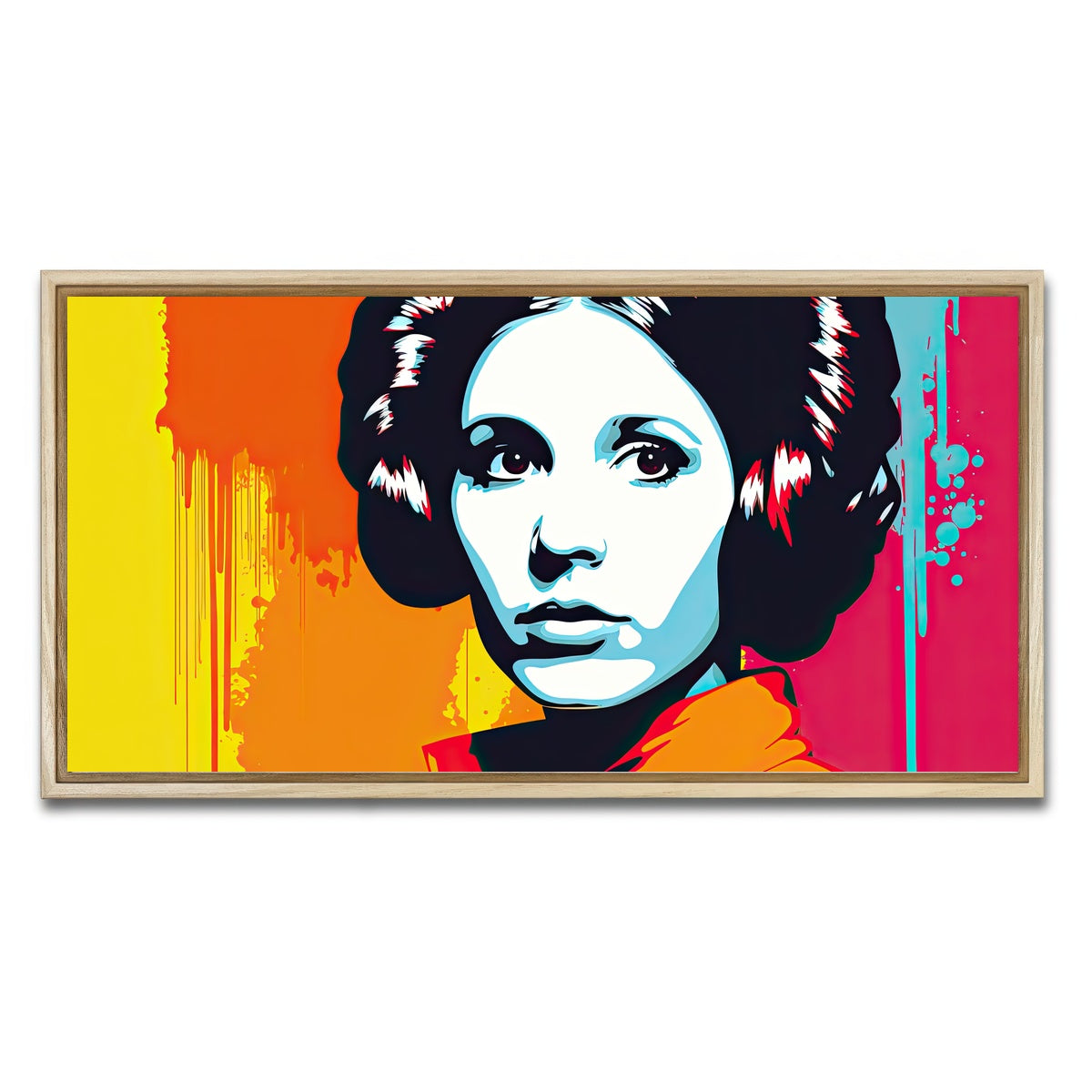 AUTO-MOCKUP WHITE | Leia Warhol style | 1 Piece | Natural Framed Canvas | group=2x1
