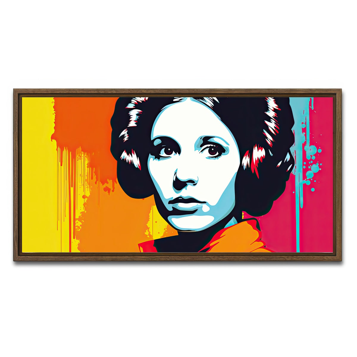 AUTO-MOCKUP WHITE | Leia Warhol style | 1 Piece | Walnut Framed Canvas | group=2x1