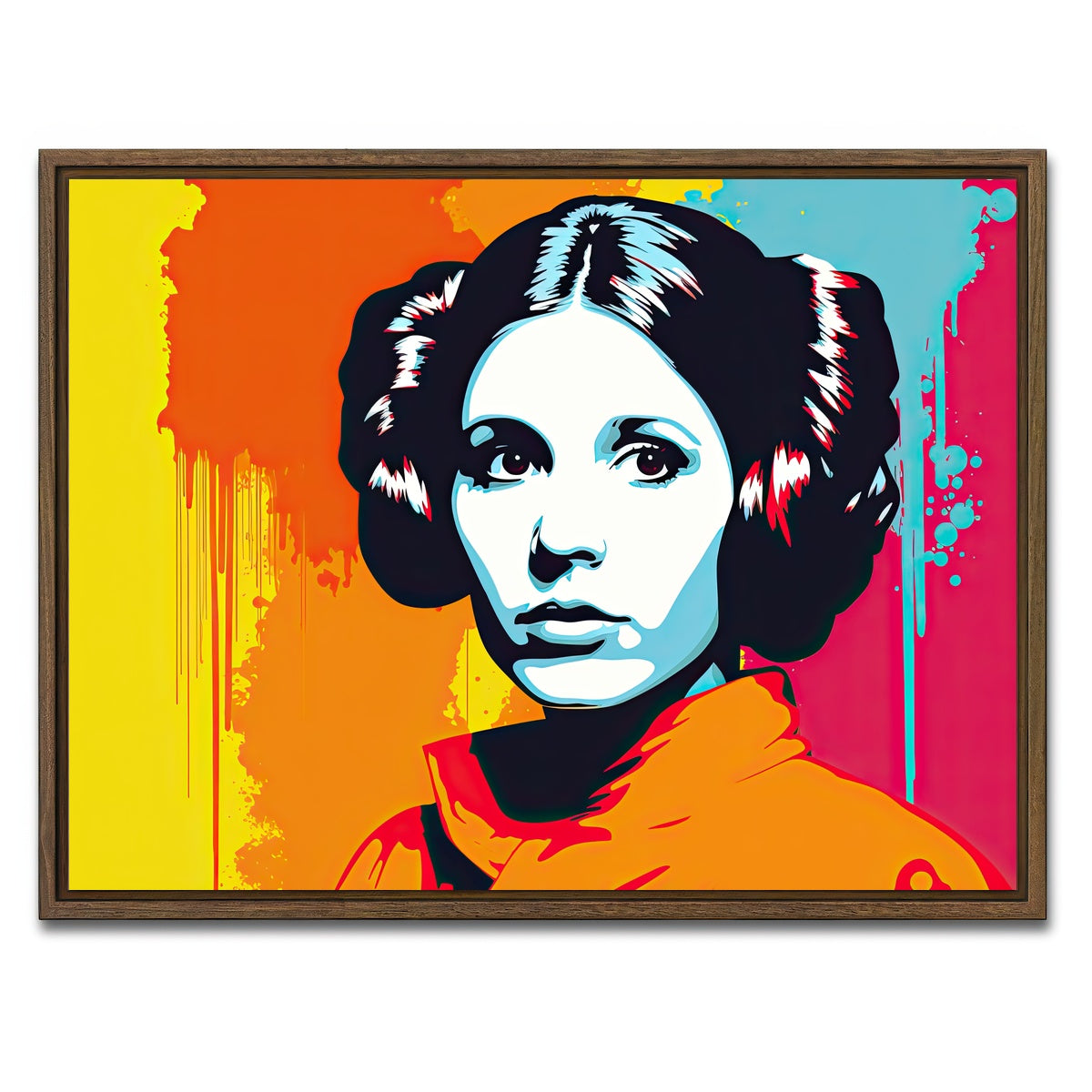 AUTO-MOCKUP WHITE | Leia Warhol style | 1 Piece | Walnut Framed Canvas | group=4x3