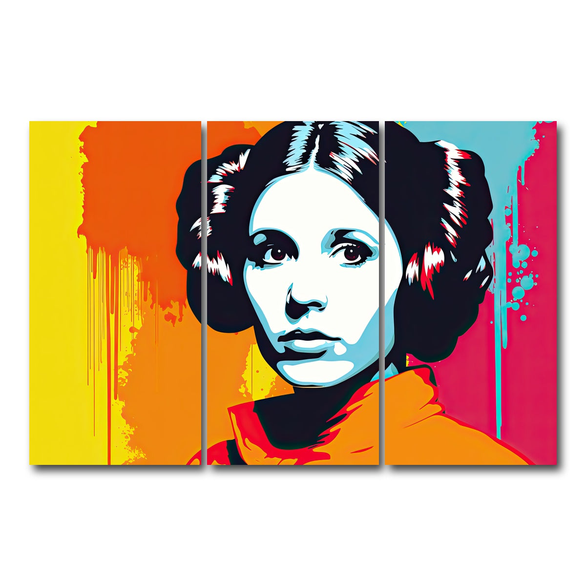 AUTO-MOCKUP WHITE | Leia Warhol style | 3 Piece | Gallery Wrap Canvas | group=12x24