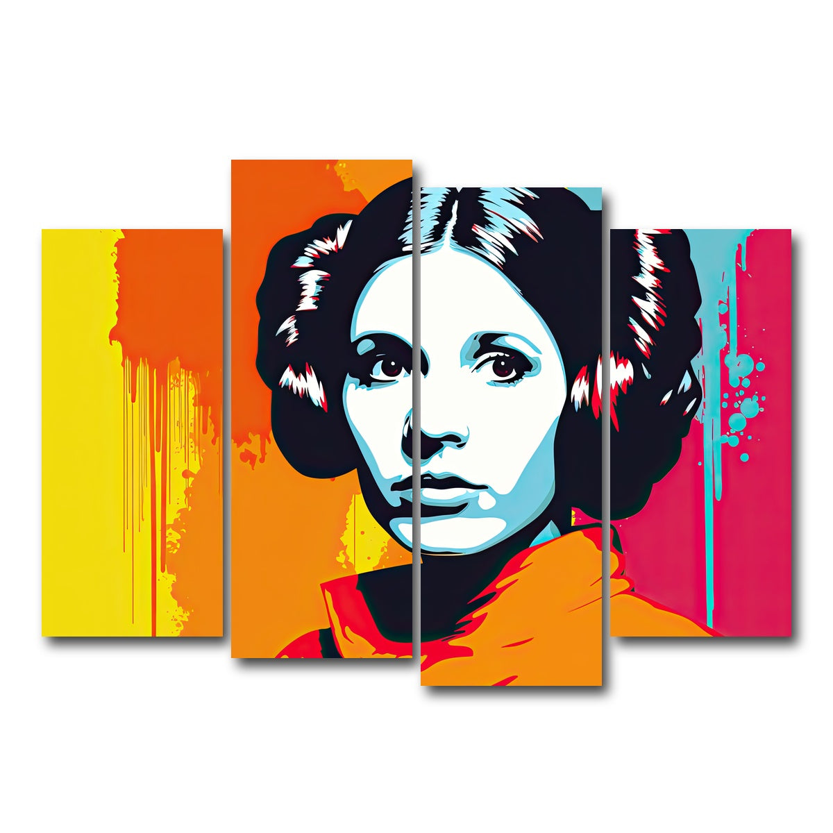 AUTO-MOCKUP WHITE | Leia Warhol style | 4 Piece | Gallery Wrap Canvas | group=4_normal