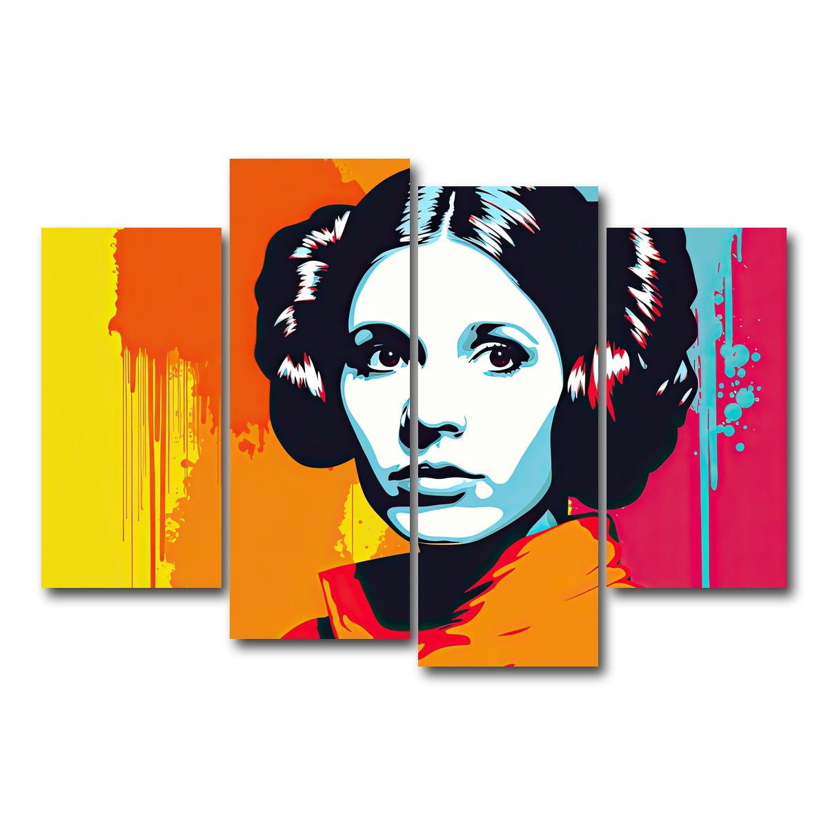 AUTO-MOCKUP WHITE | Leia Warhol style | 4 Piece | Gallery Wrap Canvas | group=4_short