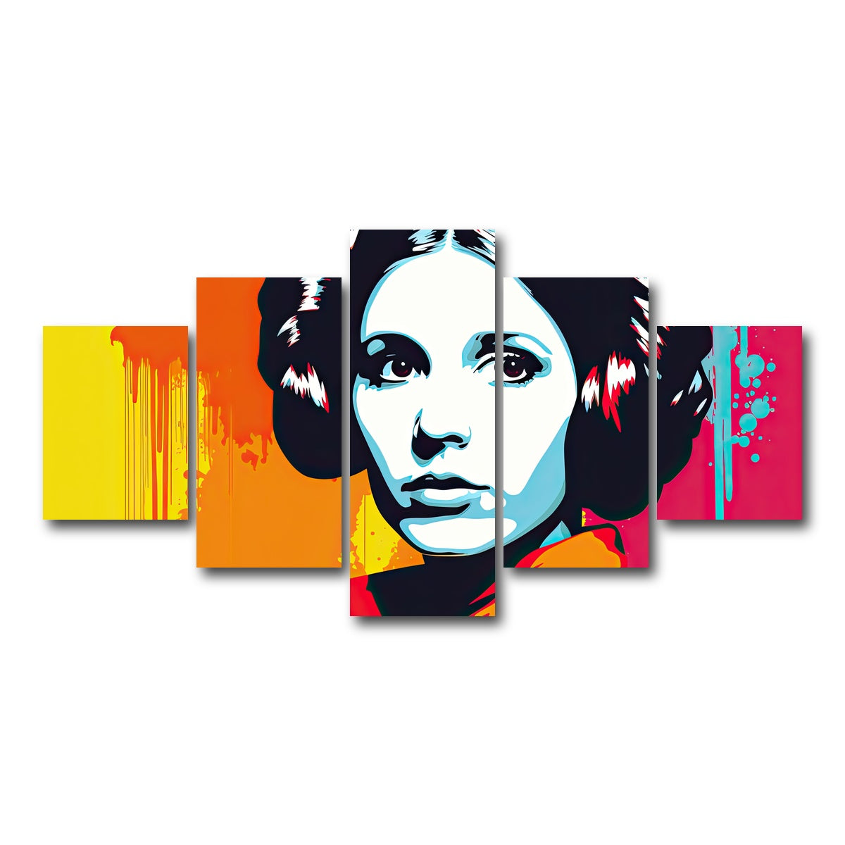 AUTO-MOCKUP WHITE | Leia Warhol style | 5 Piece | Gallery Wrap Canvas | group=5_short