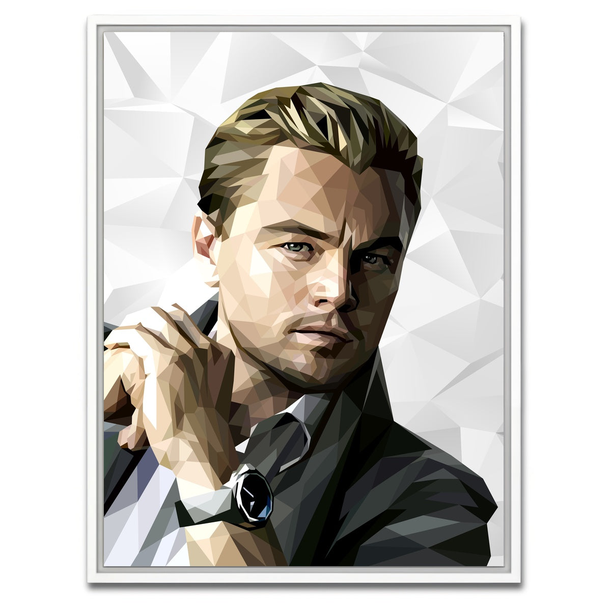 AUTO-MOCKUP WHITE | Leonardo DiCaprio | 1 Piece | White Framed Canvas | group=3x4