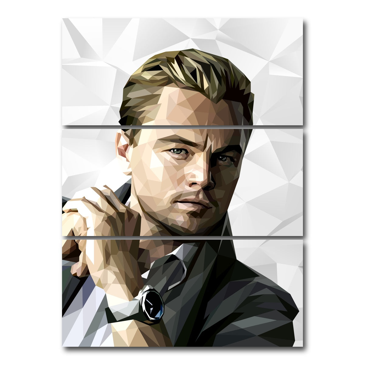 AUTO-MOCKUP WHITE | Leonardo DiCaprio | 3 Piece | Gallery Wrap Canvas | group=8x18_stacked