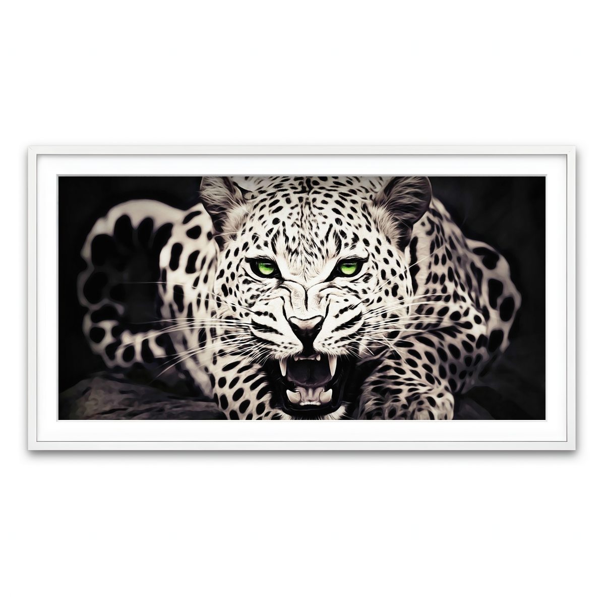 Framed Print 2x1 White