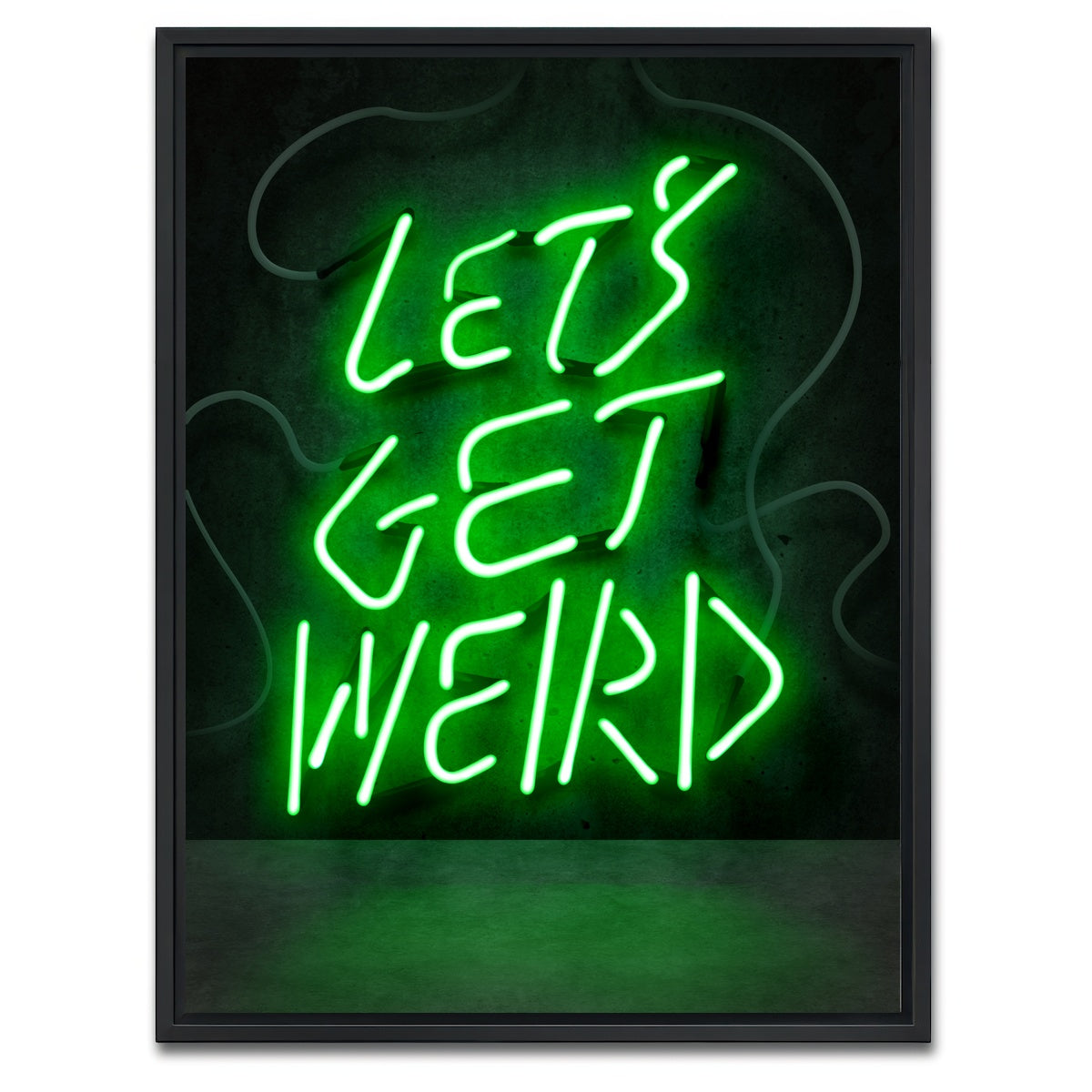 AUTO-MOCKUP WHITE | Let's Get Weird | 1 Piece | Black Framed Canvas | group=3x4