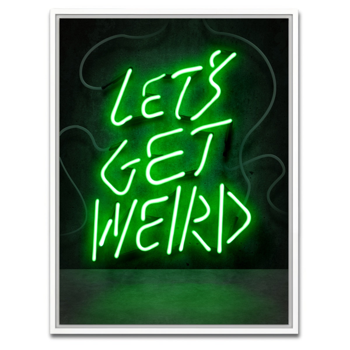 AUTO-MOCKUP WHITE | Let's Get Weird | 1 Piece | White Framed Canvas | group=3x4