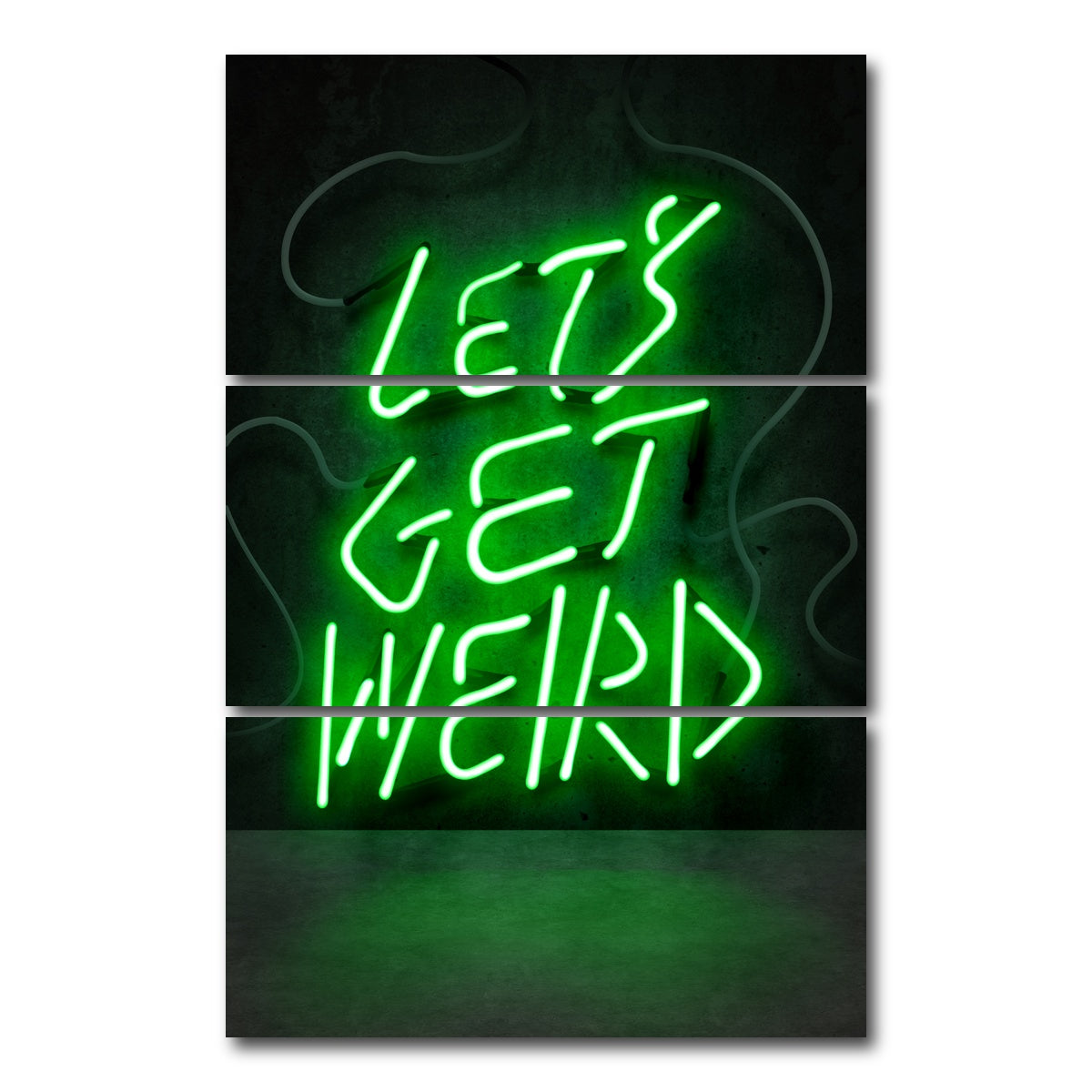 AUTO-MOCKUP WHITE | Let's Get Weird | 3 Piece | Gallery Wrap Canvas | group=12x24_stacked