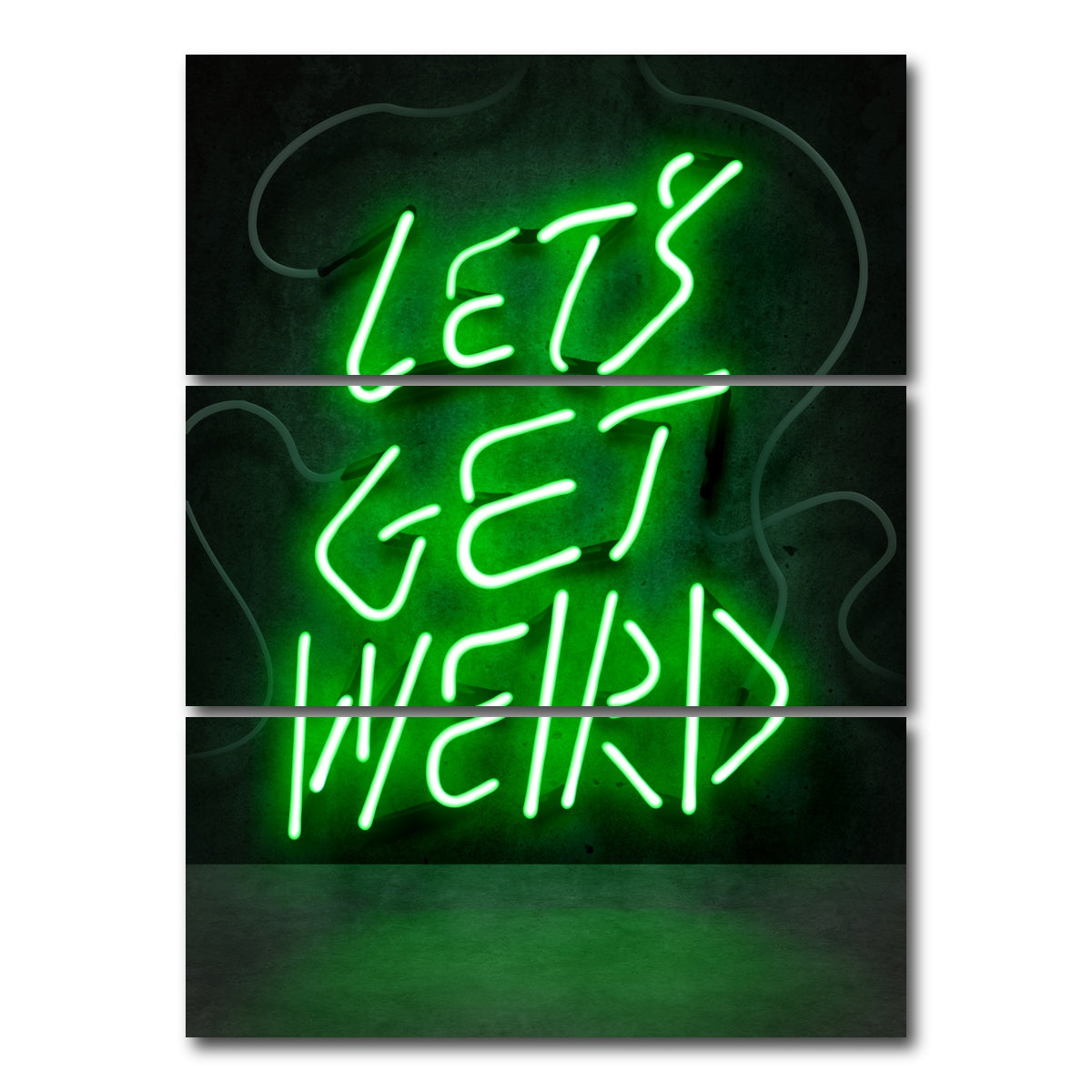AUTO-MOCKUP WHITE | Let's Get Weird | 3 Piece | Gallery Wrap Canvas | group=8x18_stacked