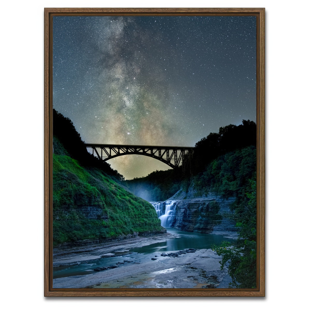 AUTO-MOCKUP WHITE | Letchworth Trestle | 1 Piece | Walnut Framed Canvas | group=3x4