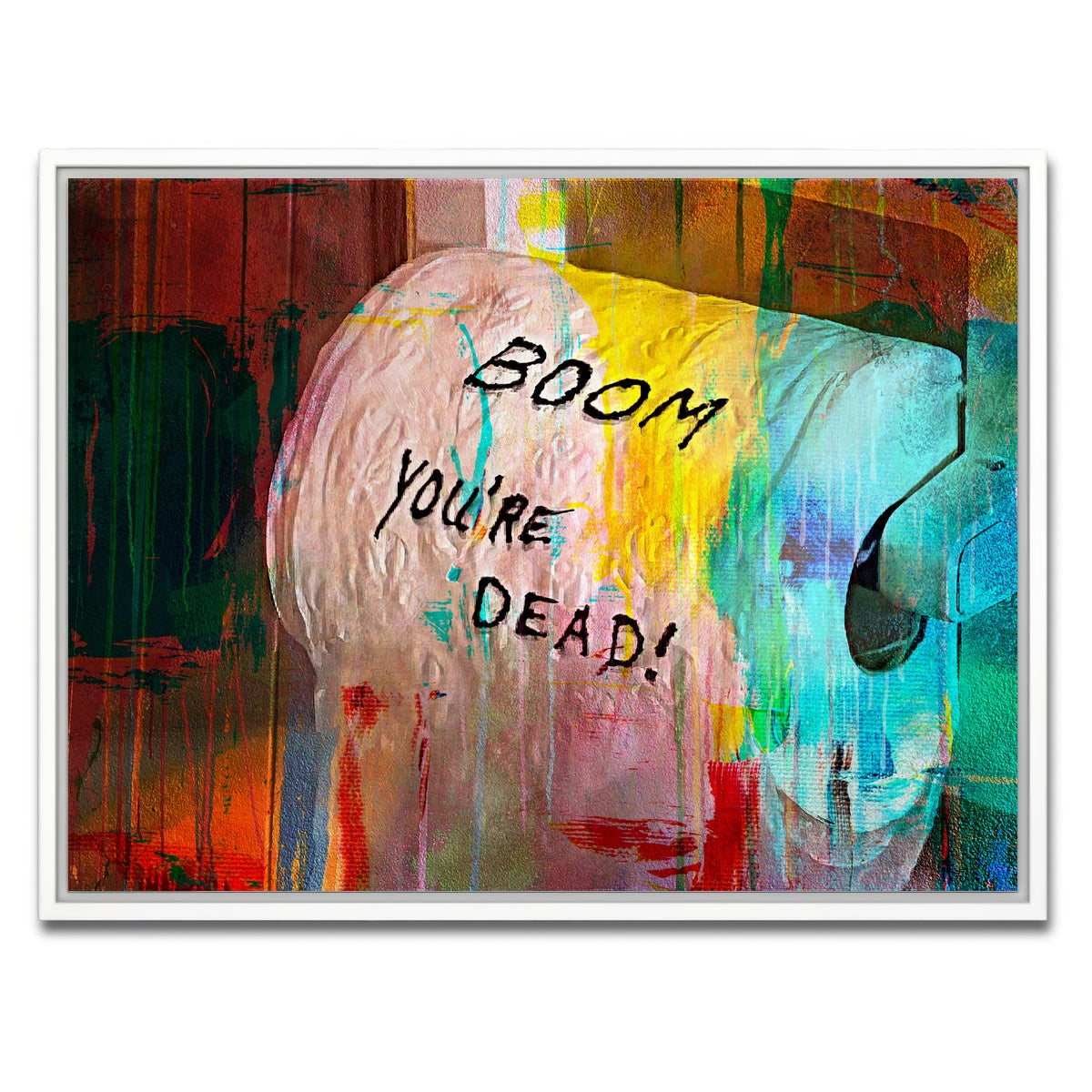 AUTO-MOCKUP WHITE | Lethal Weapon - Boom You're Dead | 1 Piece | White Framed Canvas | group=4x3