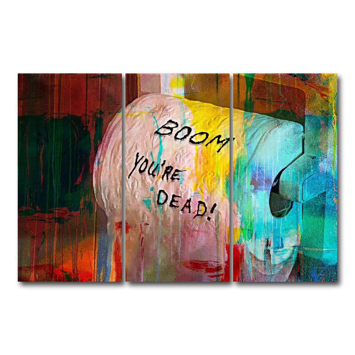 AUTO-MOCKUP WHITE | Lethal Weapon - Boom You're Dead | 3 Piece | Gallery Wrap Canvas | group=12x24