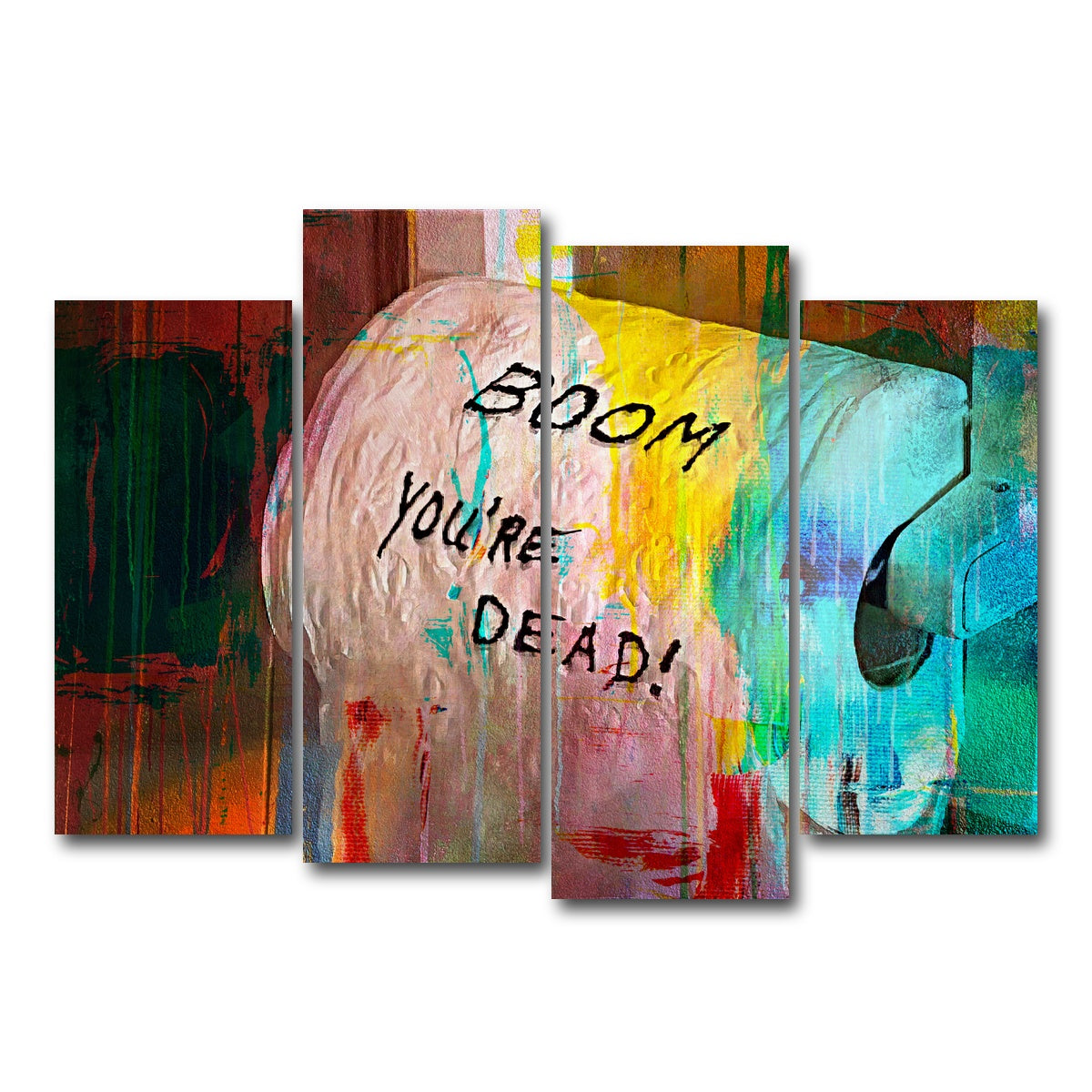 AUTO-MOCKUP WHITE | Lethal Weapon - Boom You're Dead | 4 Piece | Gallery Wrap Canvas | group=4_normal