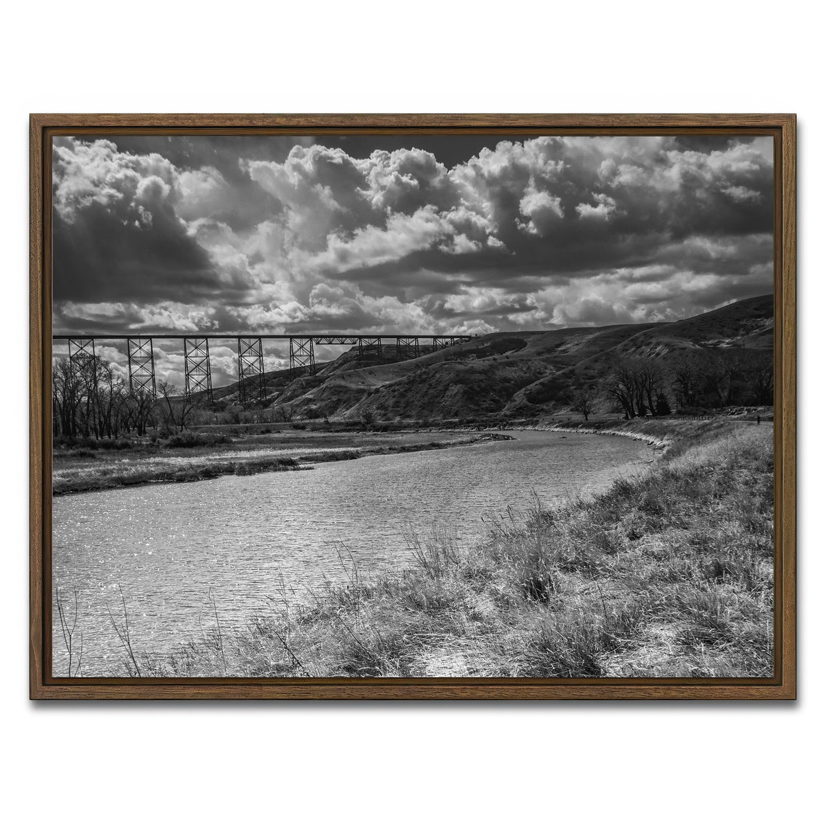 AUTO-MOCKUP WHITE | Lethbridge Viaduct | 1 Piece | Walnut Framed Canvas | group=4x3