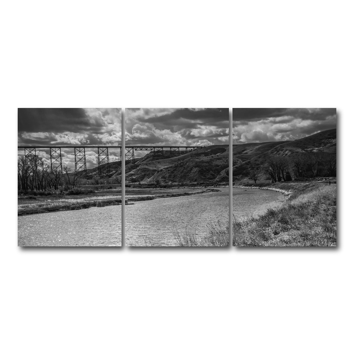 AUTO-MOCKUP WHITE | Lethbridge Viaduct | 3 Piece | Gallery Wrap Canvas | group=18x24