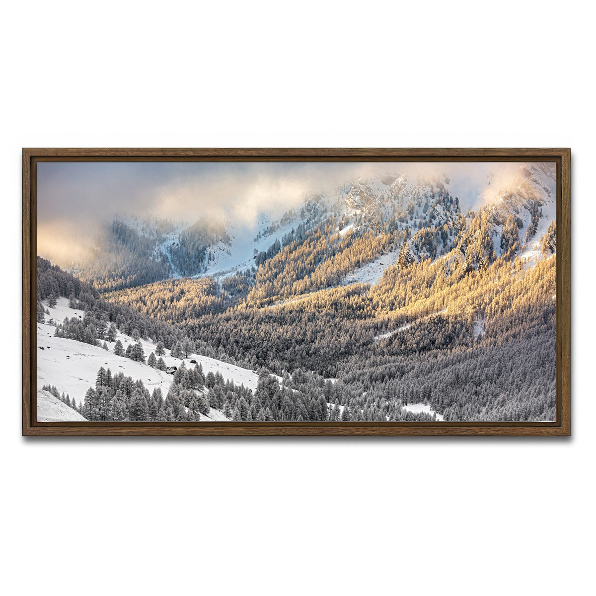AUTO-MOCKUP WHITE | Lever de Soleil | 1 Piece | Walnut Framed Canvas | group=2x1